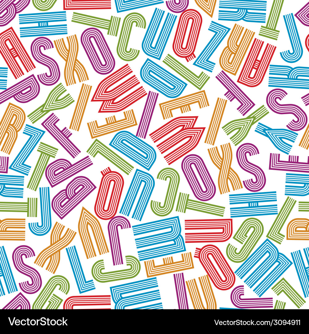 Geometric seamless pattern with letters background vector image