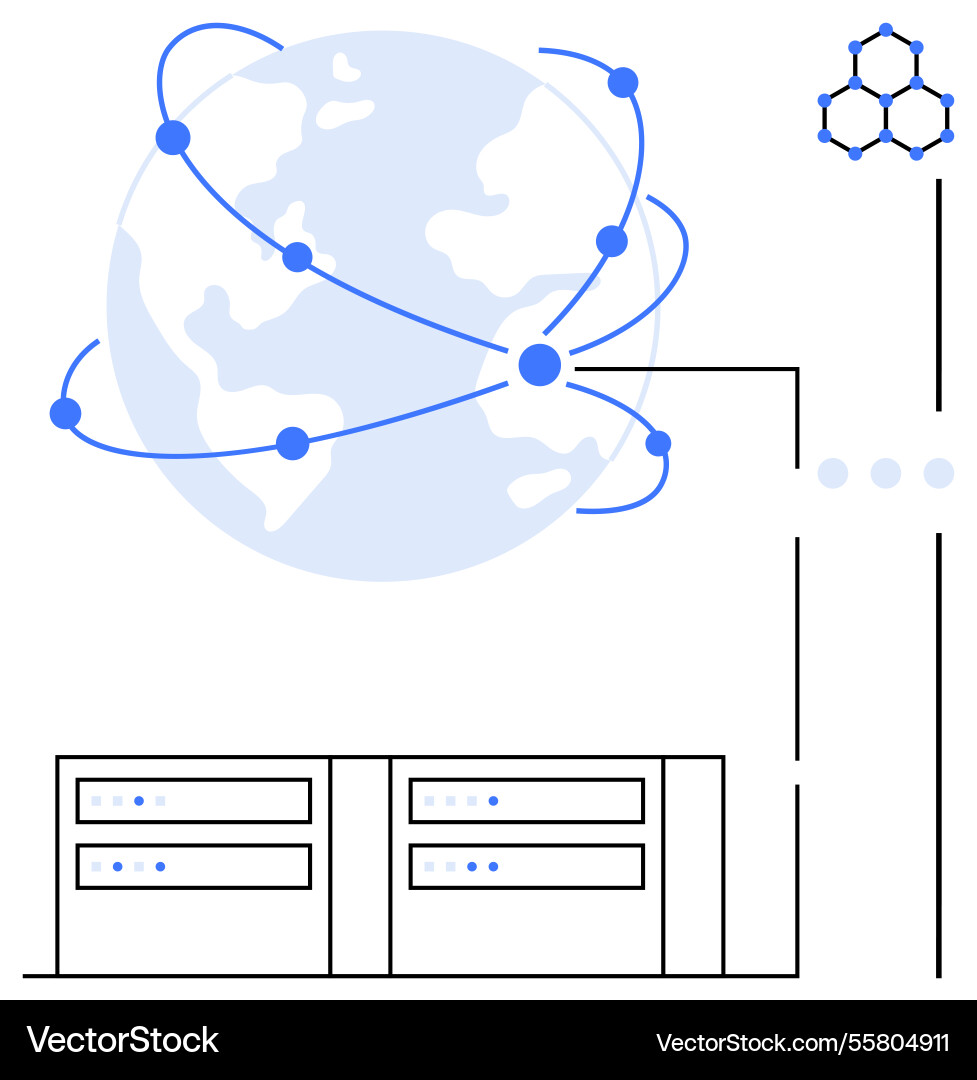 Global data connectivity with server integration Global data connectivity with server integration vector image