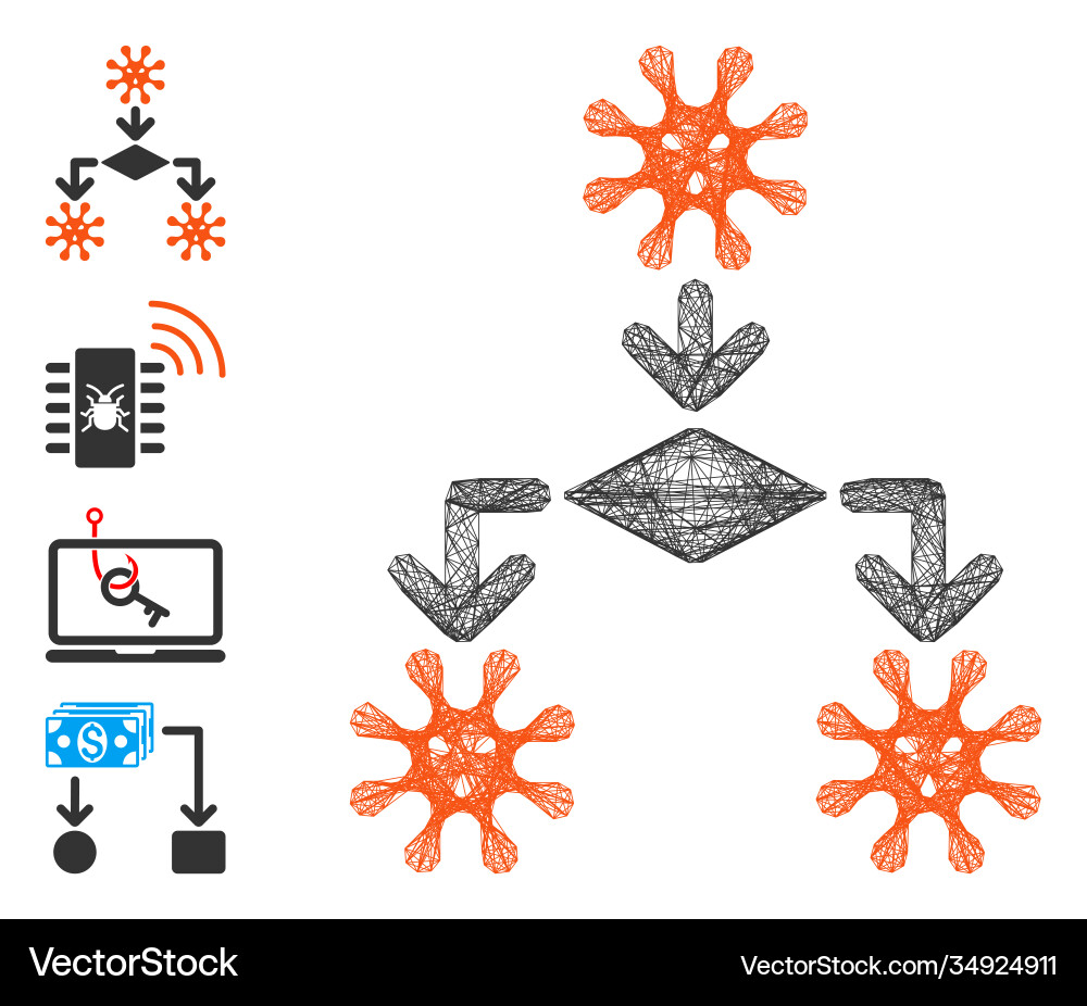 Hatched virus reproduction mesh Vector Image