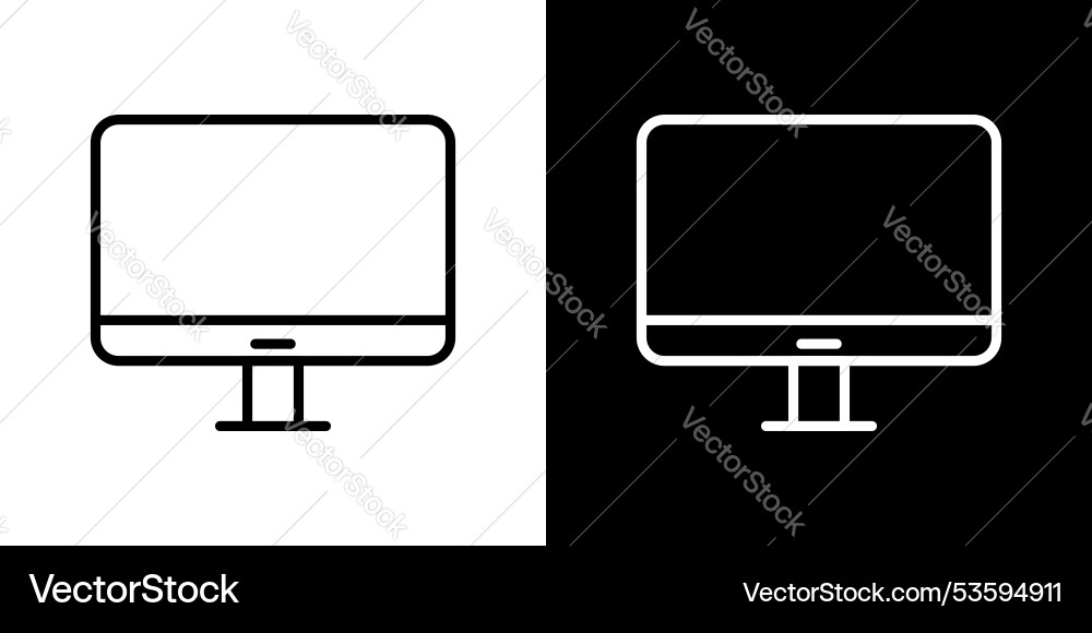 Lcd thin line icon set Lcd thin line icon set vector image