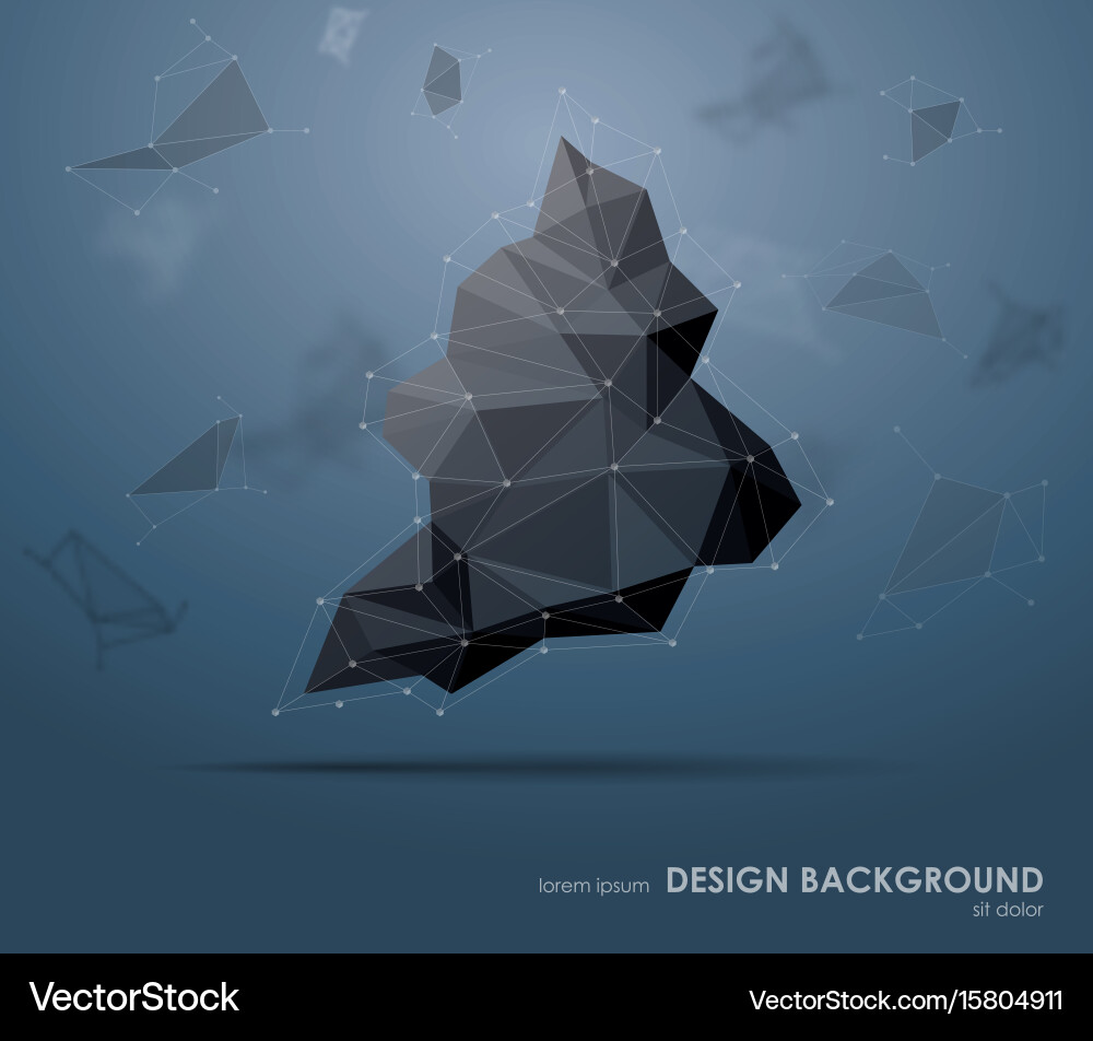 Low polygon geometry elements abstract geometric vector image