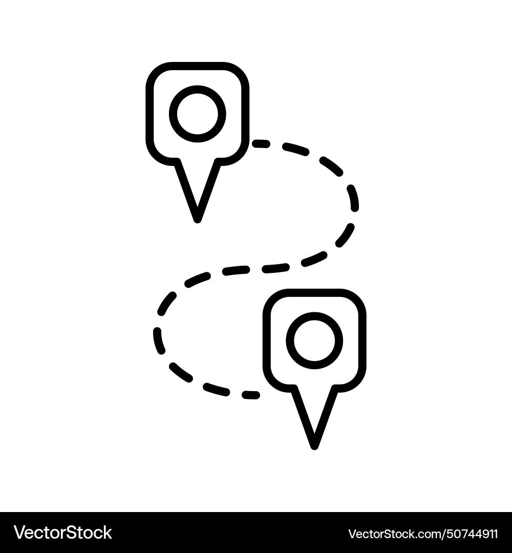 Map distance measuring icon marker pointer Map distance measuring icon marker pointer vector image