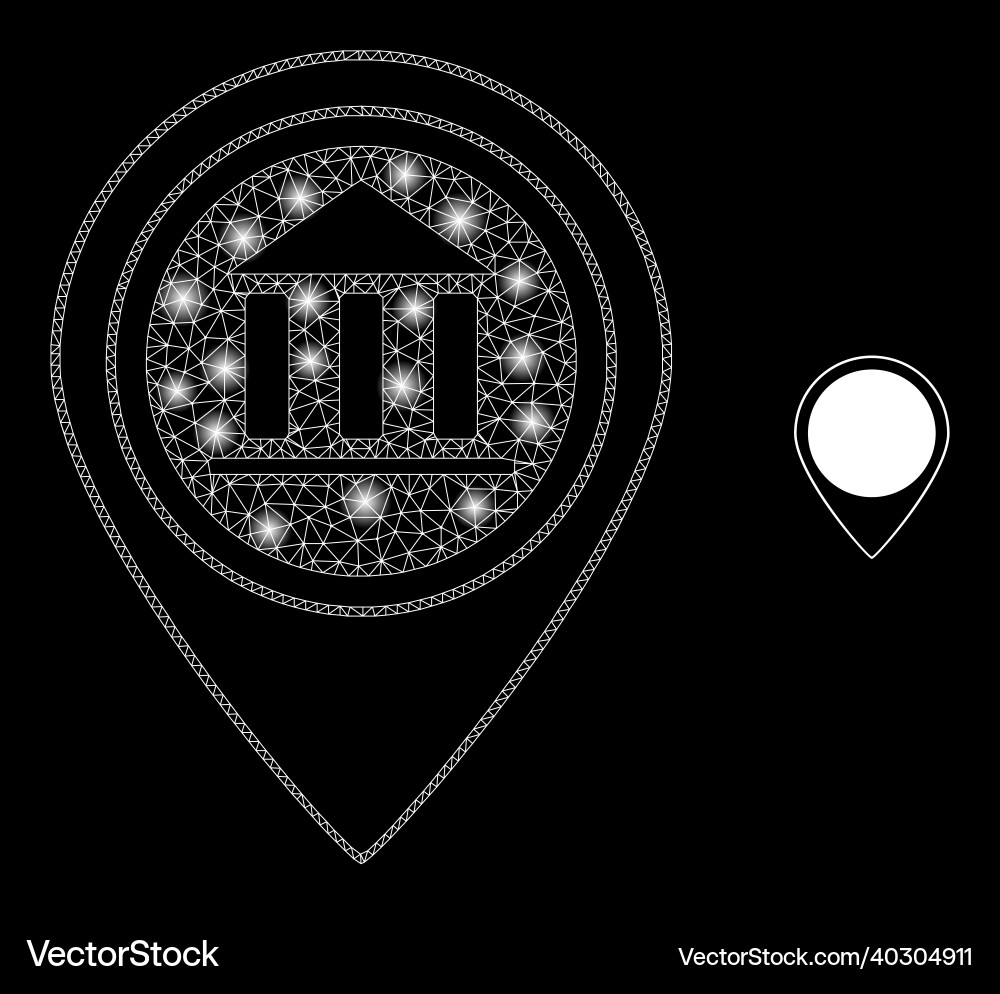 Mesh web museum map marker with glare Mesh web museum map marker with glare vector image
