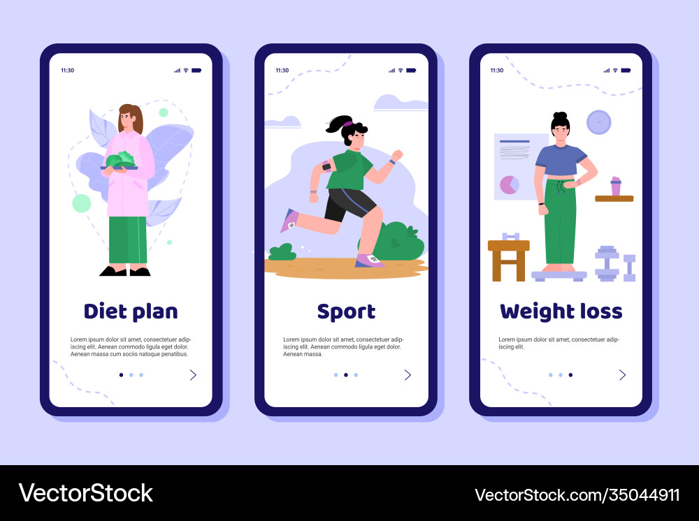 Mobile app interface on phone screen with concept Mobile app interface on phone screen with concept vector image