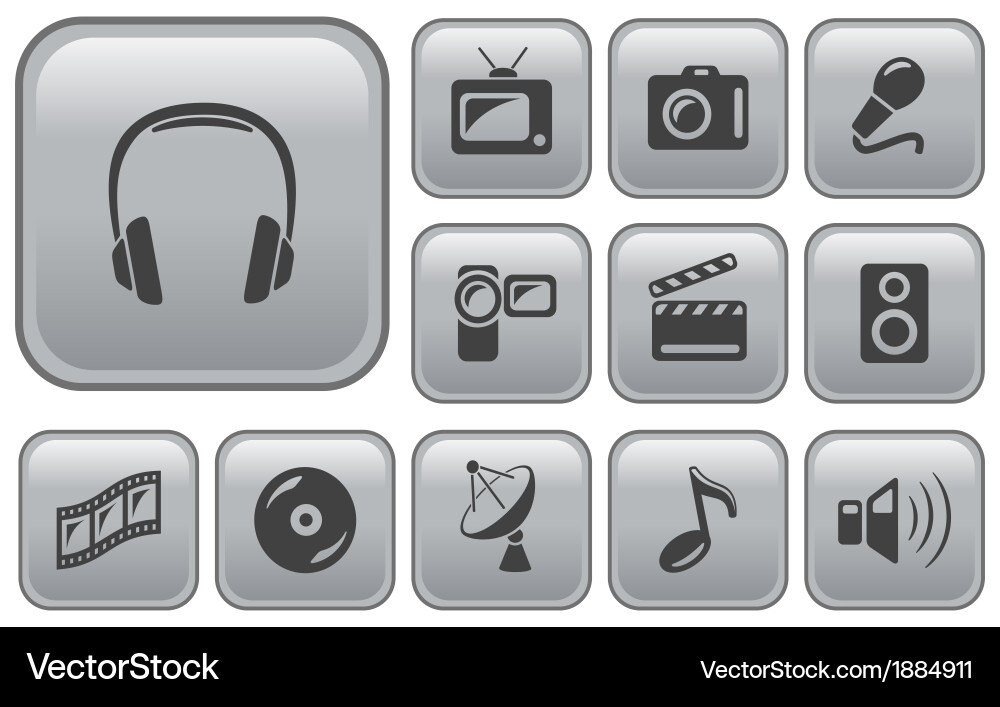 Multimedia buttons Vector Image