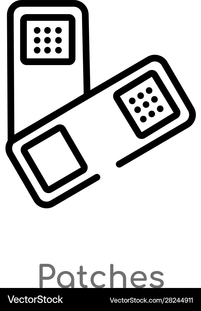 Outline patches icon isolated black simple line vector image