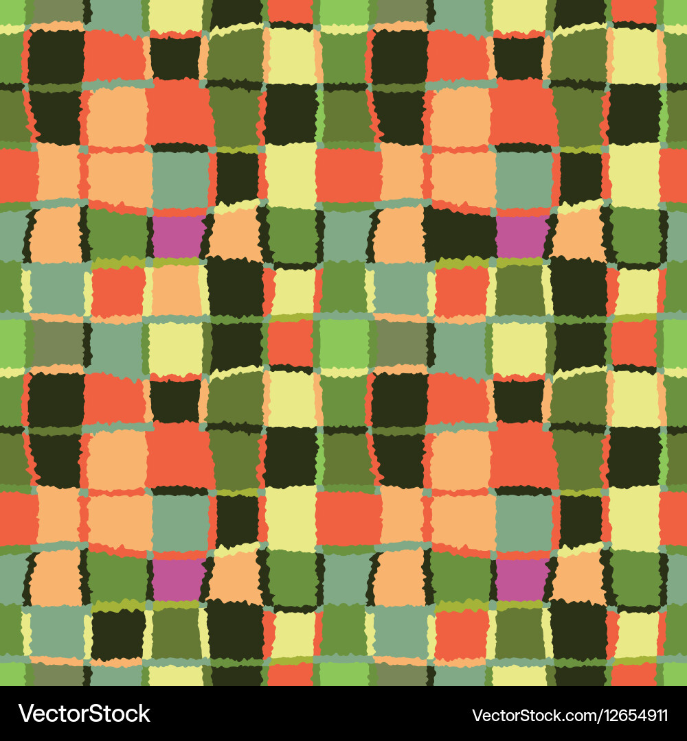 Seamless geometric mosaic checked pattern Vector Image