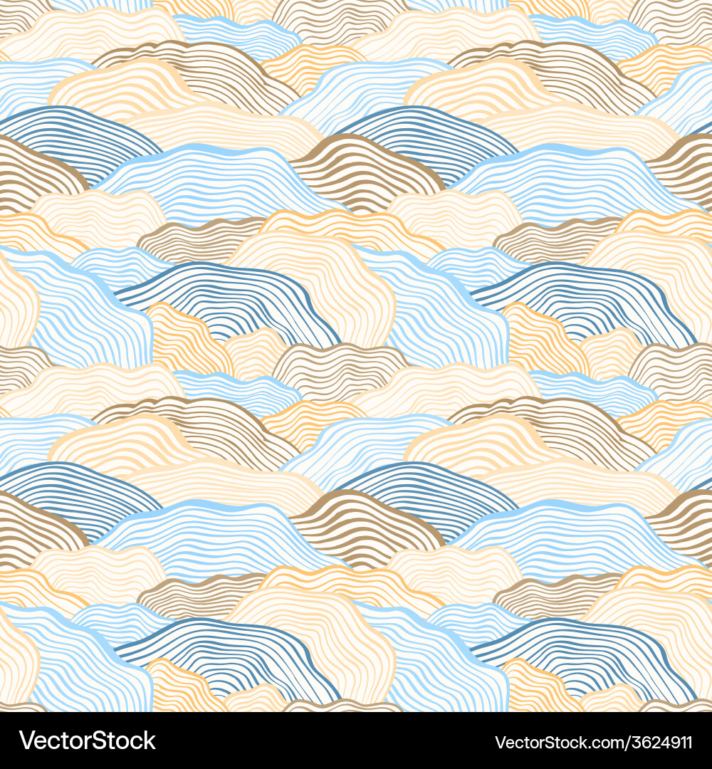 Seamless pattern with wavy scale texture vector image