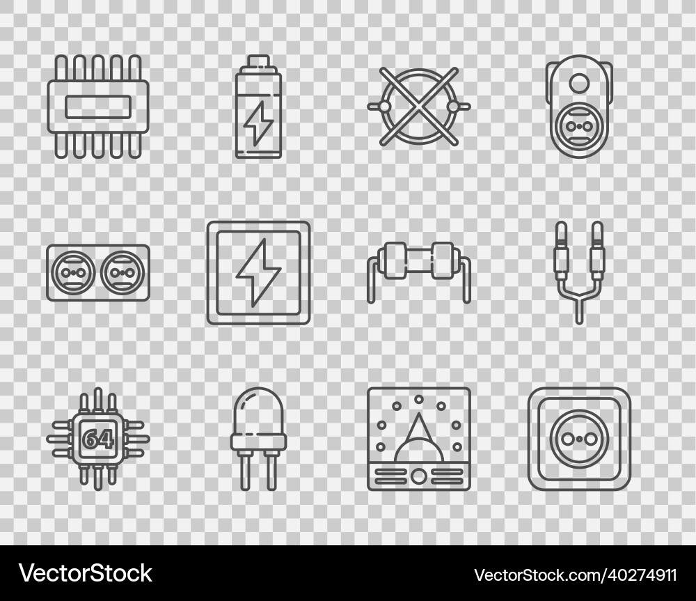 Set line processor with microcircuits cpu Set line processor with microcircuits cpu vector image