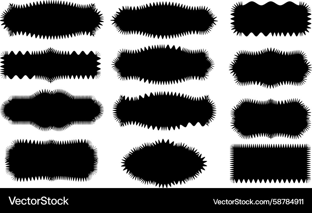 Set of rectangle frames with zigzag scallop Set of rectangle frames with zigzag scallop Vector Image