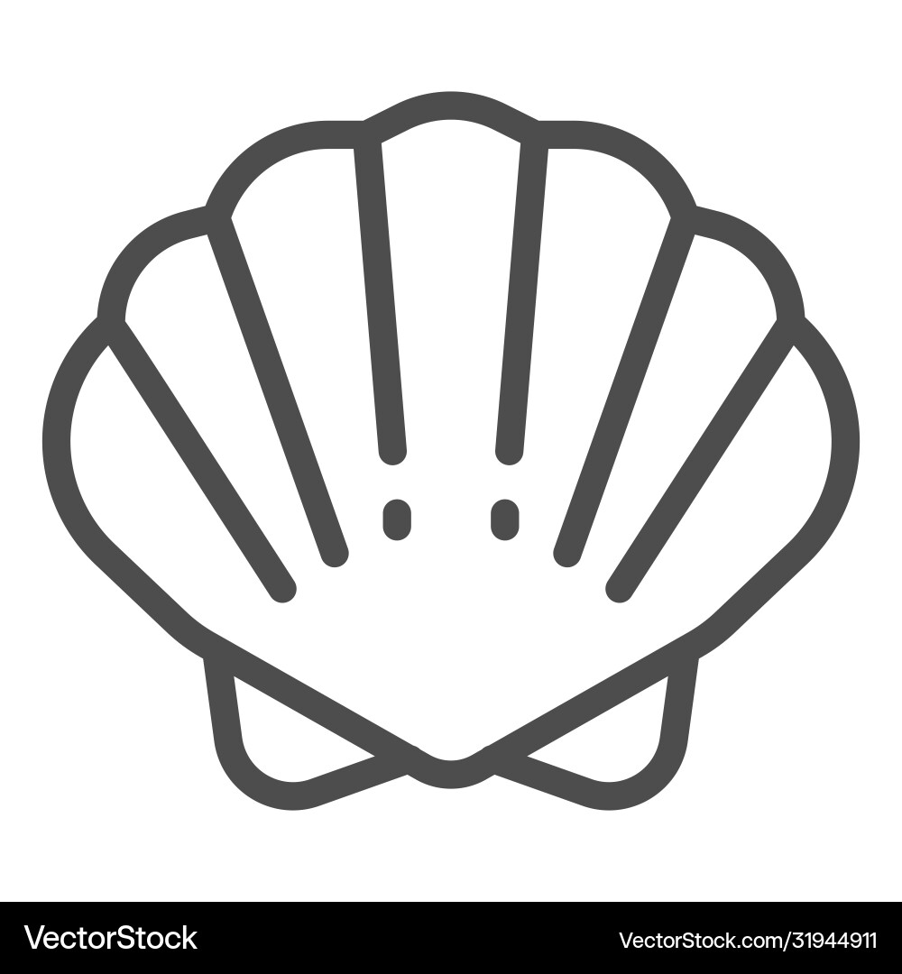 Shell line icon ocean concept shellfish Shell line icon ocean concept shellfish vector image