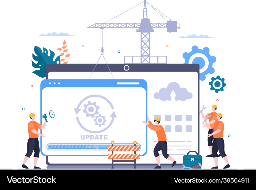 Software system under maintenance error website Software system under maintenance error website vector image