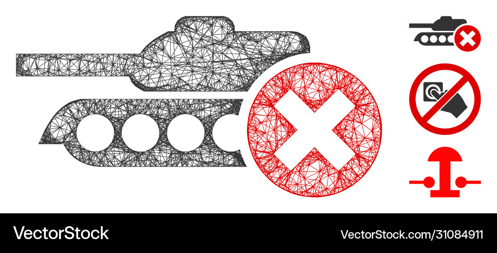 Stop tanks polygonal web mesh Vector Image