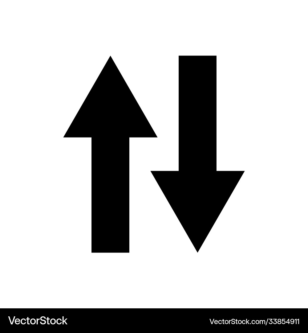 Two-way arrow go up down icon design template Two-way arrow go up down icon design template vector image