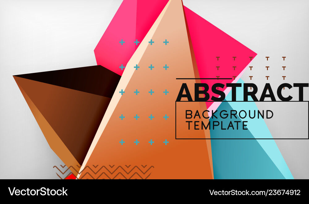 3d geometric triangular shapes abstract background Vector Image
