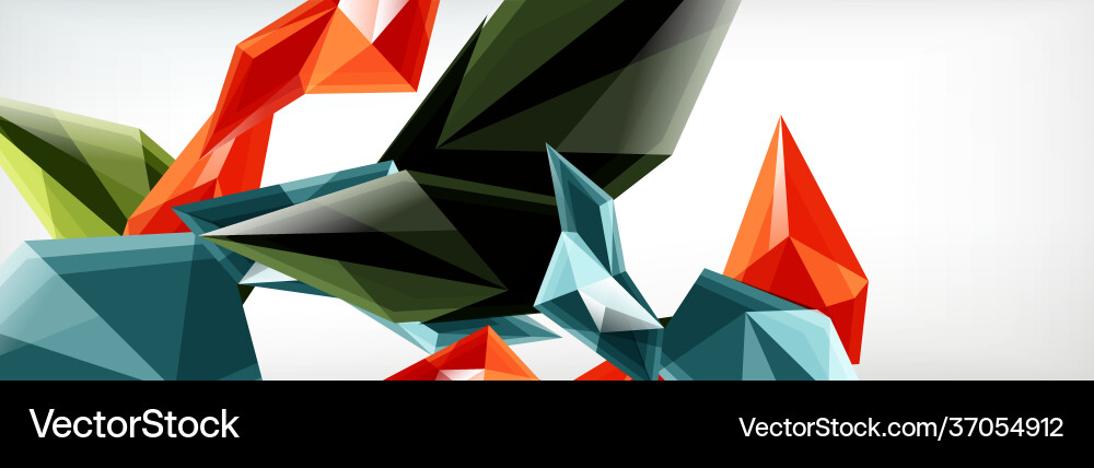 3d triangles and pyramids abstract Vector Image
