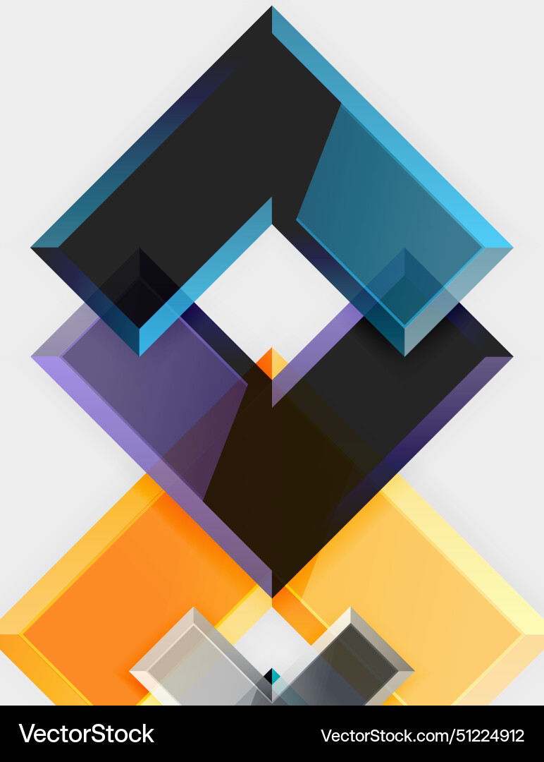 A colorful geometric shape with square A colorful geometric shape with square Vector Image