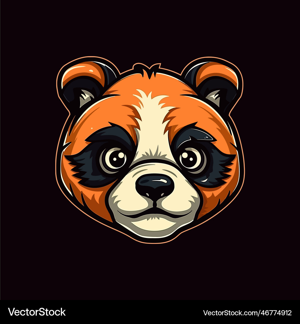 A logo of pandas head designed in esports style Vector Image