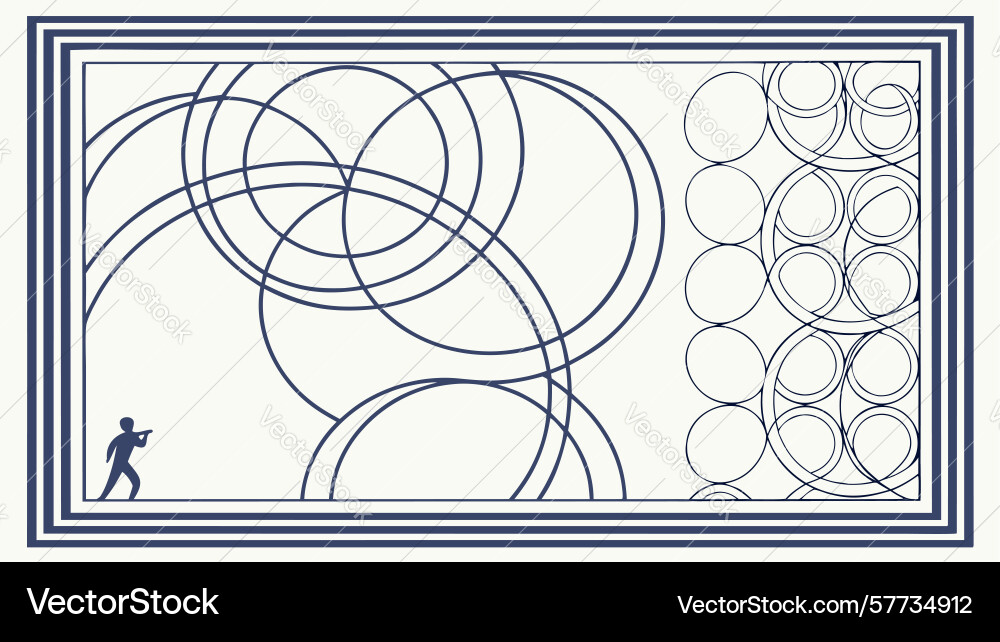 Abstract circle frame with person modern Vector Image