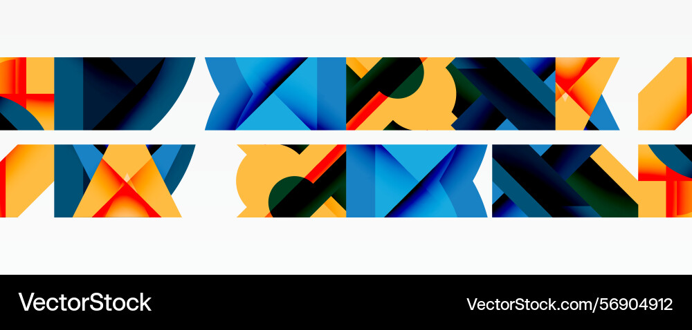 Abstract geometric patterns repeat horizontally Abstract geometric patterns repeat horizontally vector image