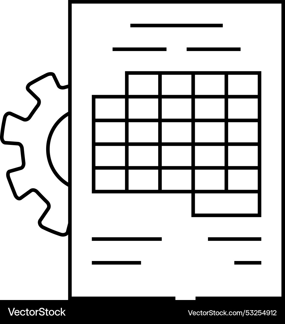 Accounting working process erp line icon Accounting working process erp line icon vector image