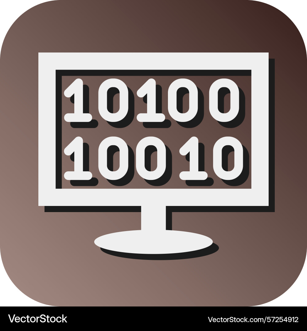 Binary code glyph gradient background icon vector image