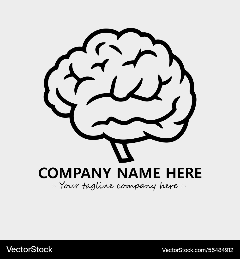 Brain black and white for logo company image Vector Image
