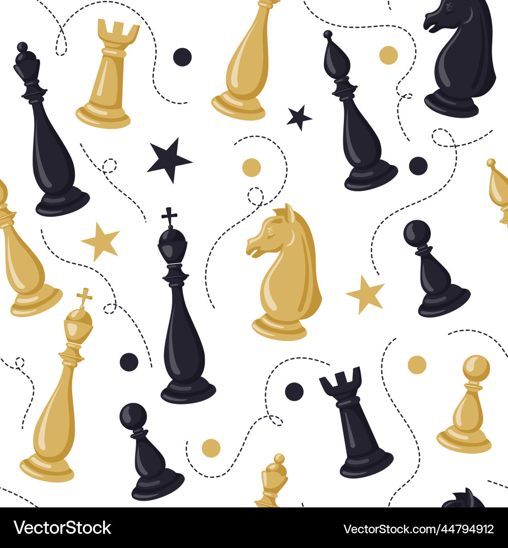 Chess game pattern queen and king print Chess game pattern queen and king print Vector Image
