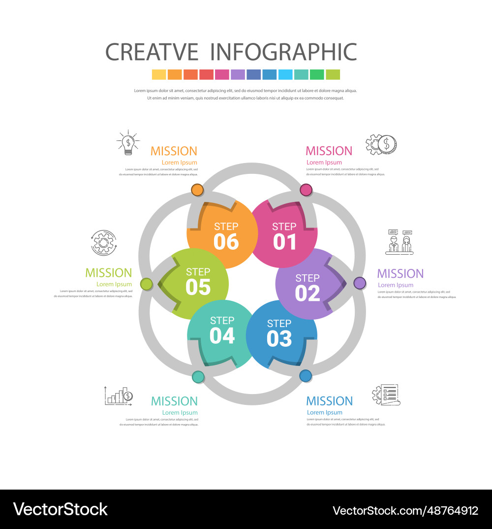 Circle infographics elements design with numbers Vector Image