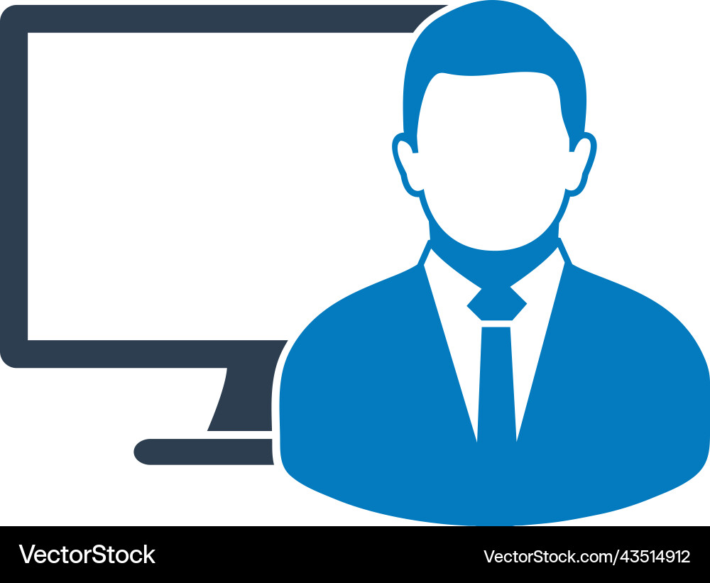 Computer user icon flat style eps Vector Image