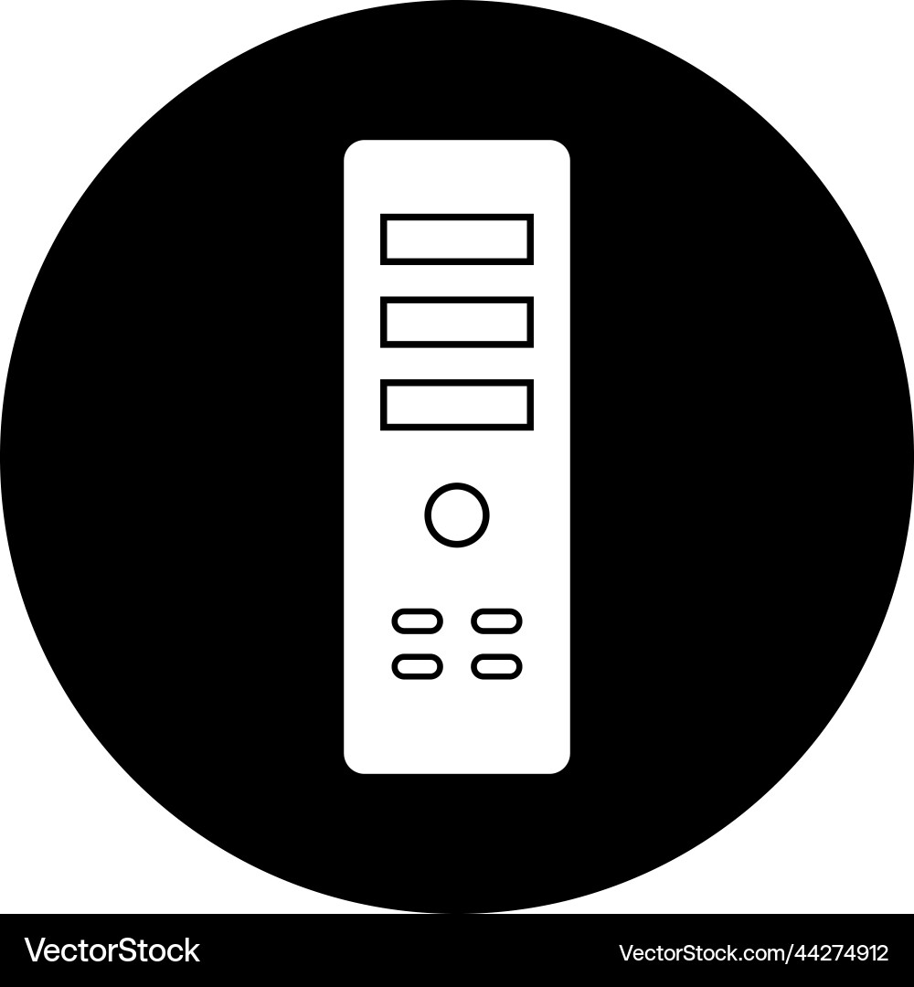 Cpu box icon rounded button style eps Vector Image