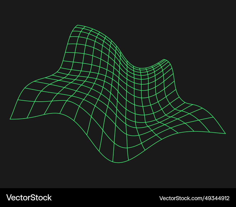 Distorted cyber grid cyberpunk geometry element Distorted cyber grid cyberpunk geometry element vector image