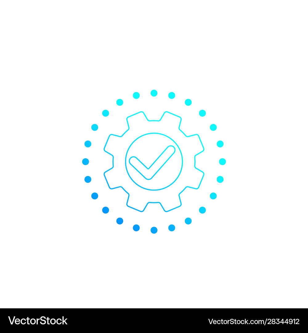 Execution icon with cogwheel Vector Image
