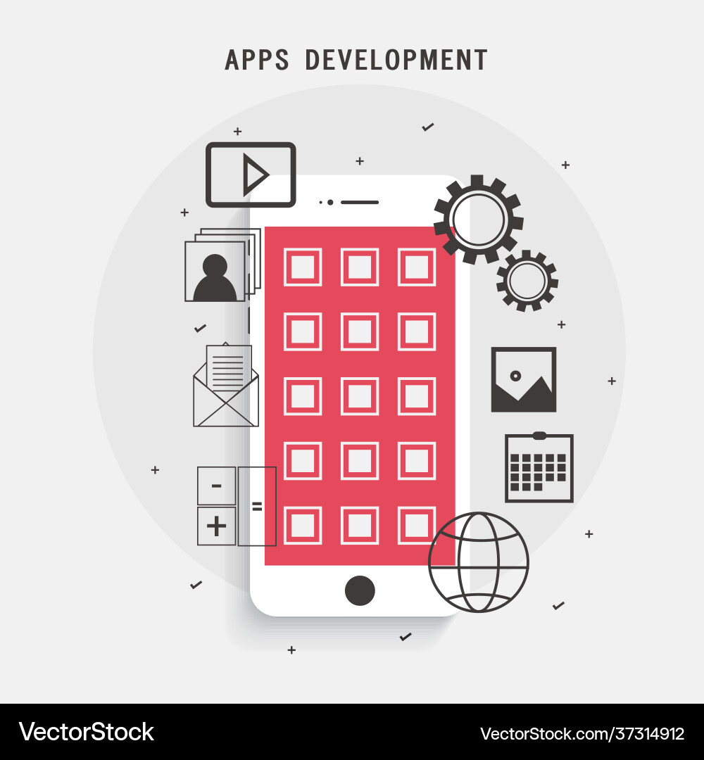 Flat for mobile app development Flat for mobile app development Vector Image