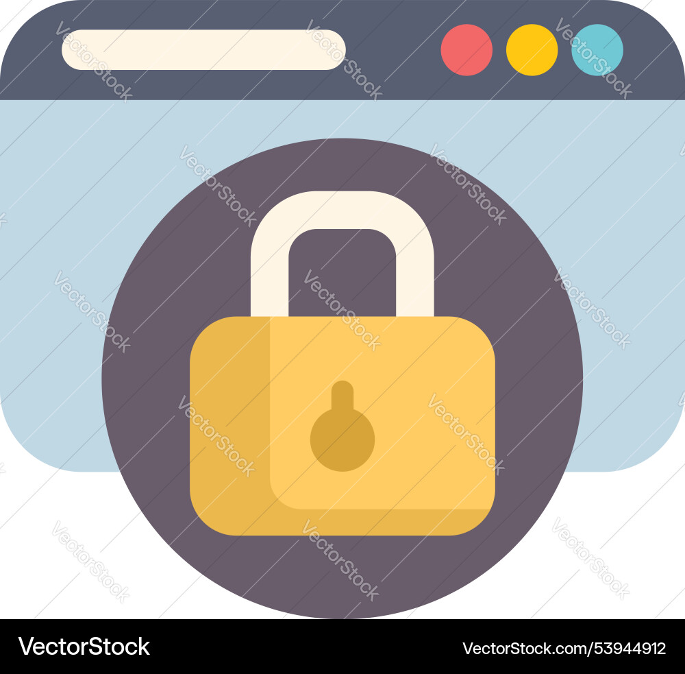 Internet browser window displaying security Vector Image