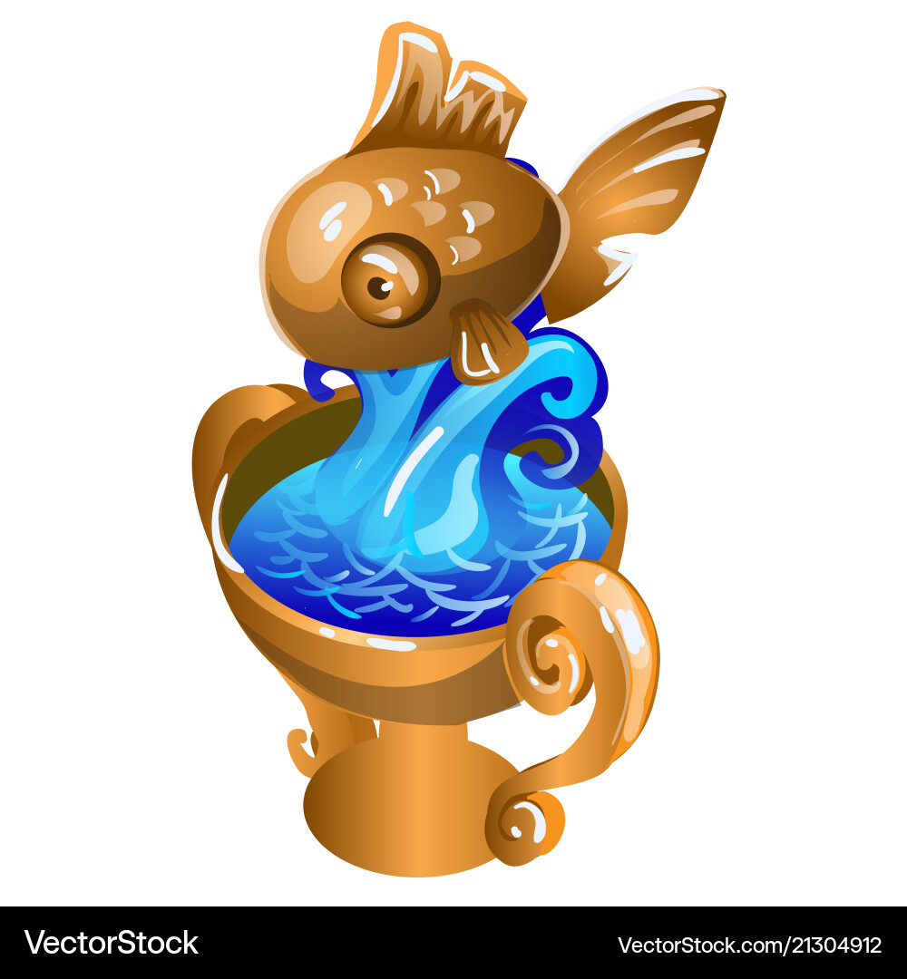 Metal souvenir in the form of a gold fish Metal souvenir in the form of a gold fish vector image