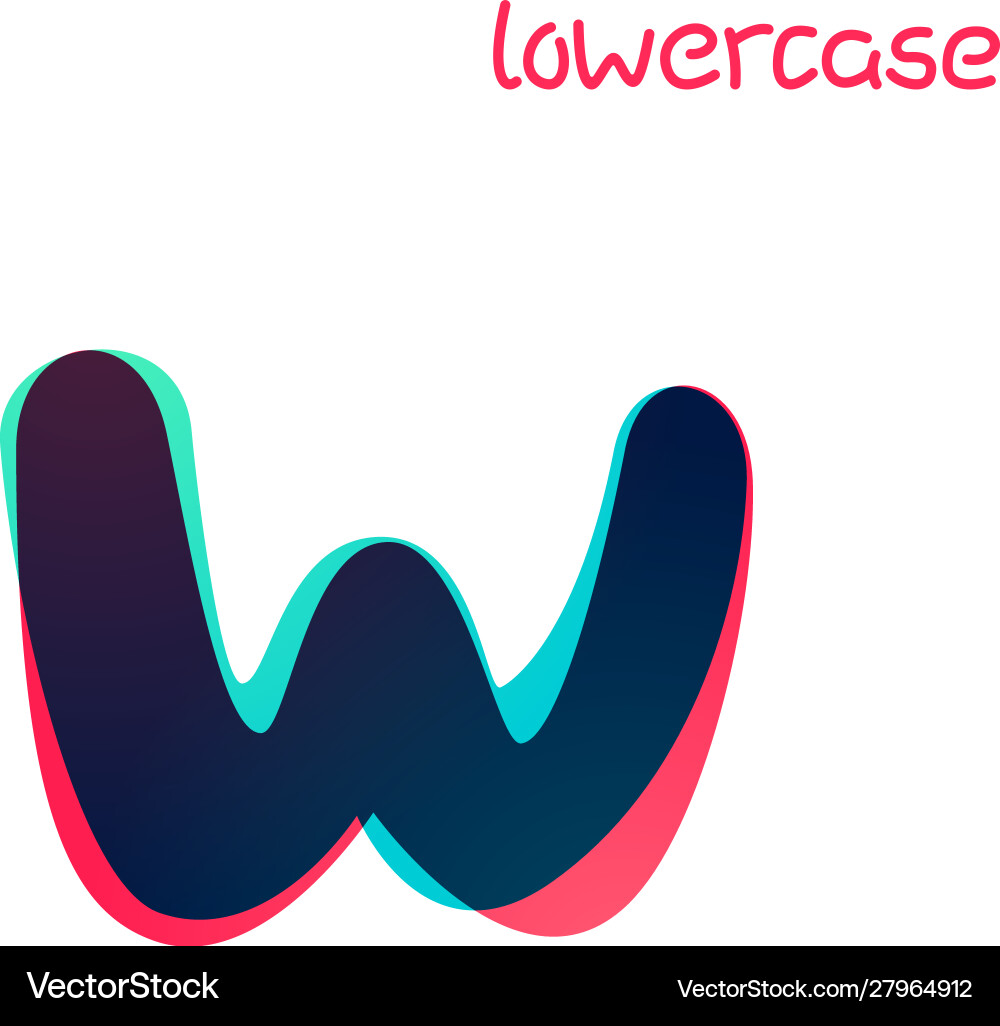 Overlapping gradient lowercase letter w logotype Overlapping gradient lowercase letter w logotype vector image
