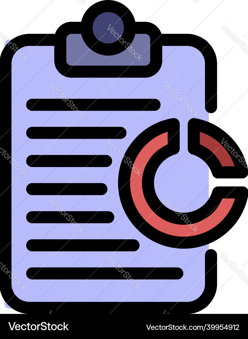 Pie chart summary icon color outline Pie chart summary icon color outline vector image