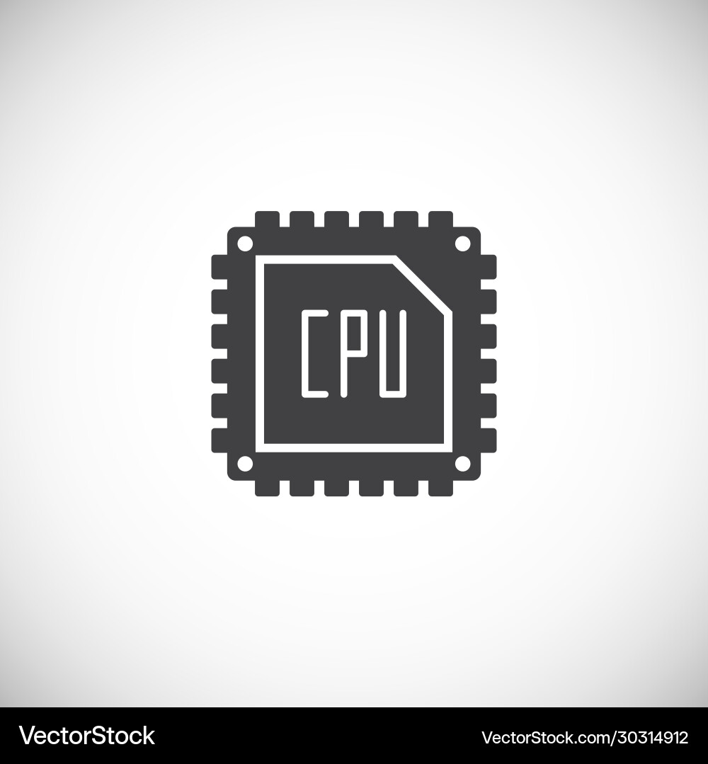 Processor chip related icon on background Processor chip related icon on background vector image