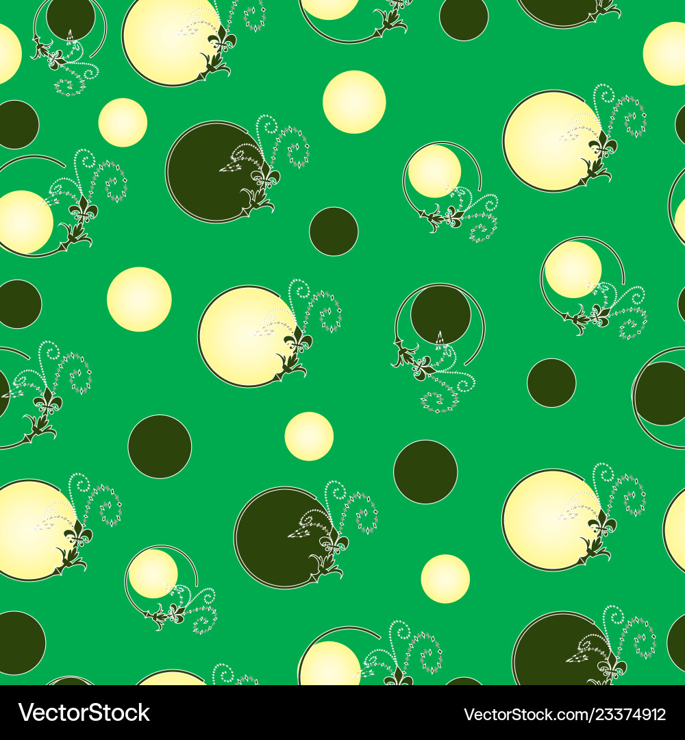 Seamless pattern with abstract green circles Vector Image