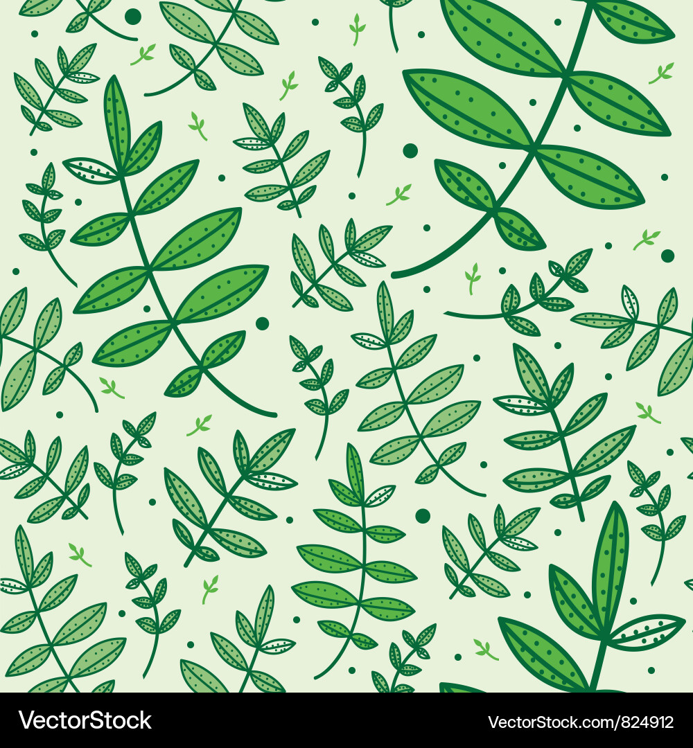 Seamless pattern with green leaves Royalty Free Vector Image