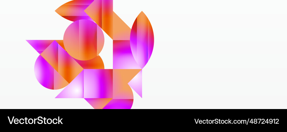 Serene gradient template circles and triangles vector image