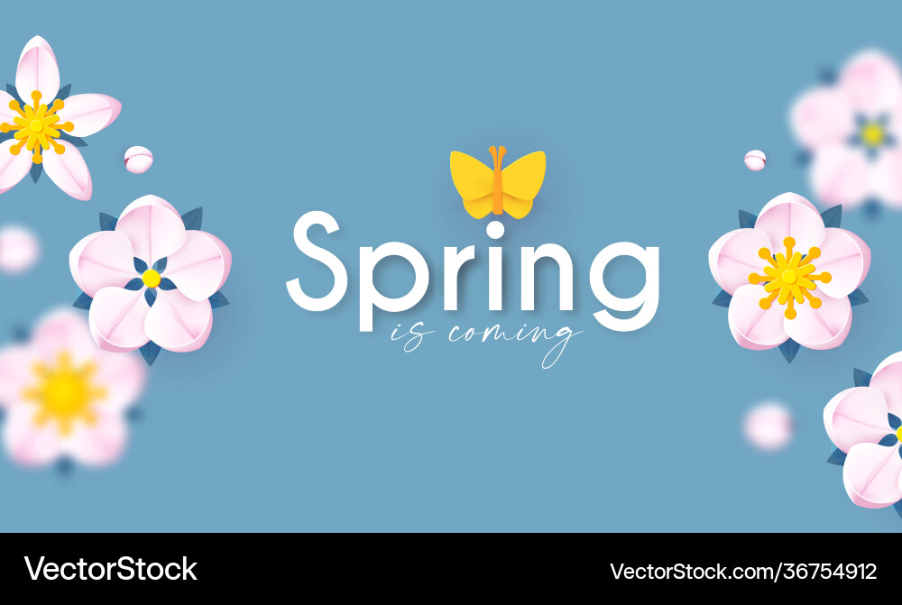 Spring background with soft flowers bees Spring background with soft flowers bees vector image