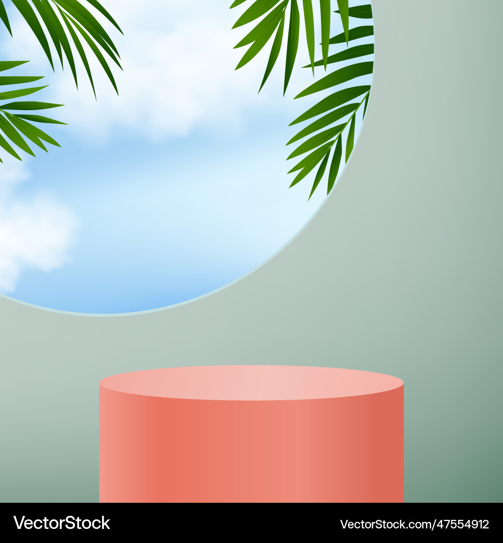 Summer studio background3d window display stand Summer studio background3d window display stand vector image
