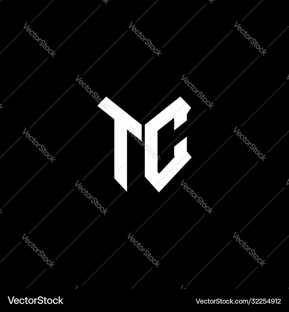 Tc logo monogram with shield shape design template vector image