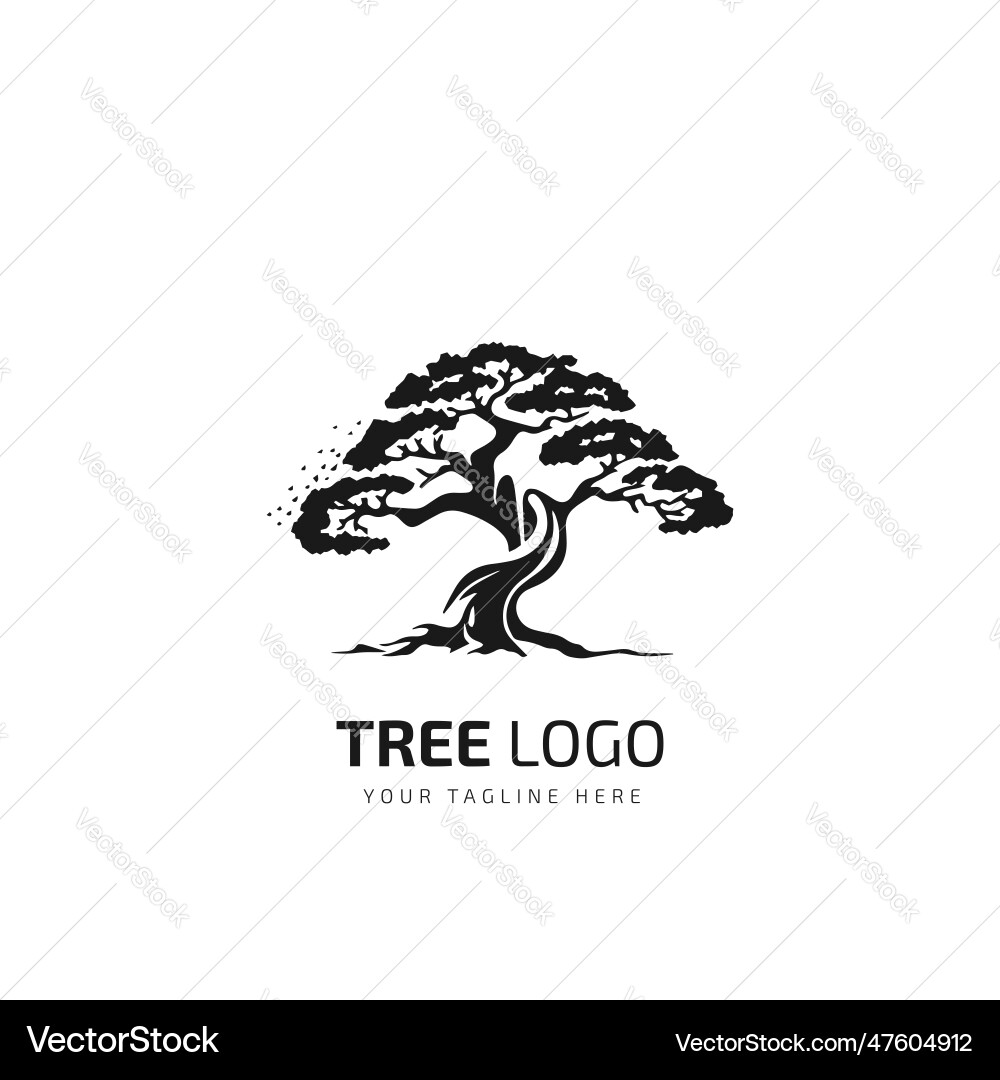 Tree minimal logo symbol design Vector Image