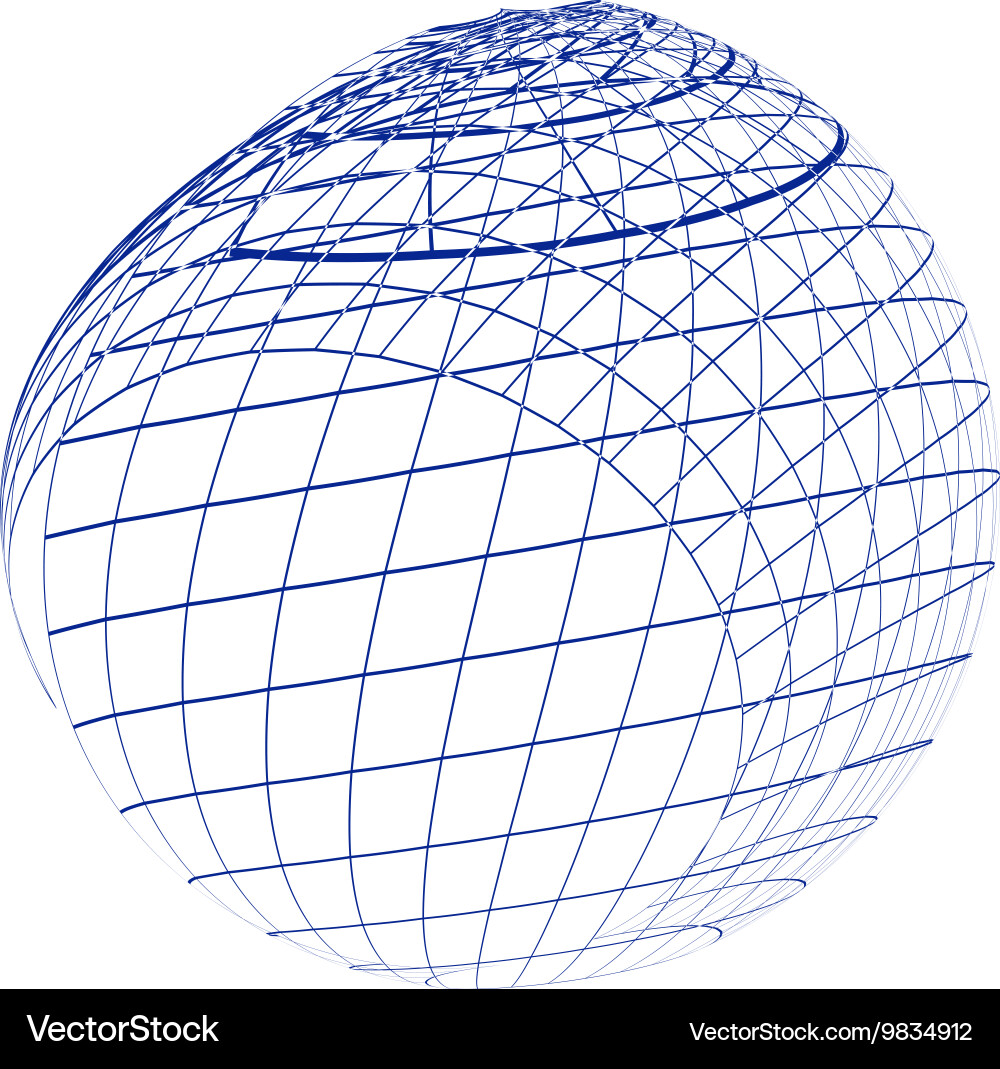 Wire-frame design element sphere vector image