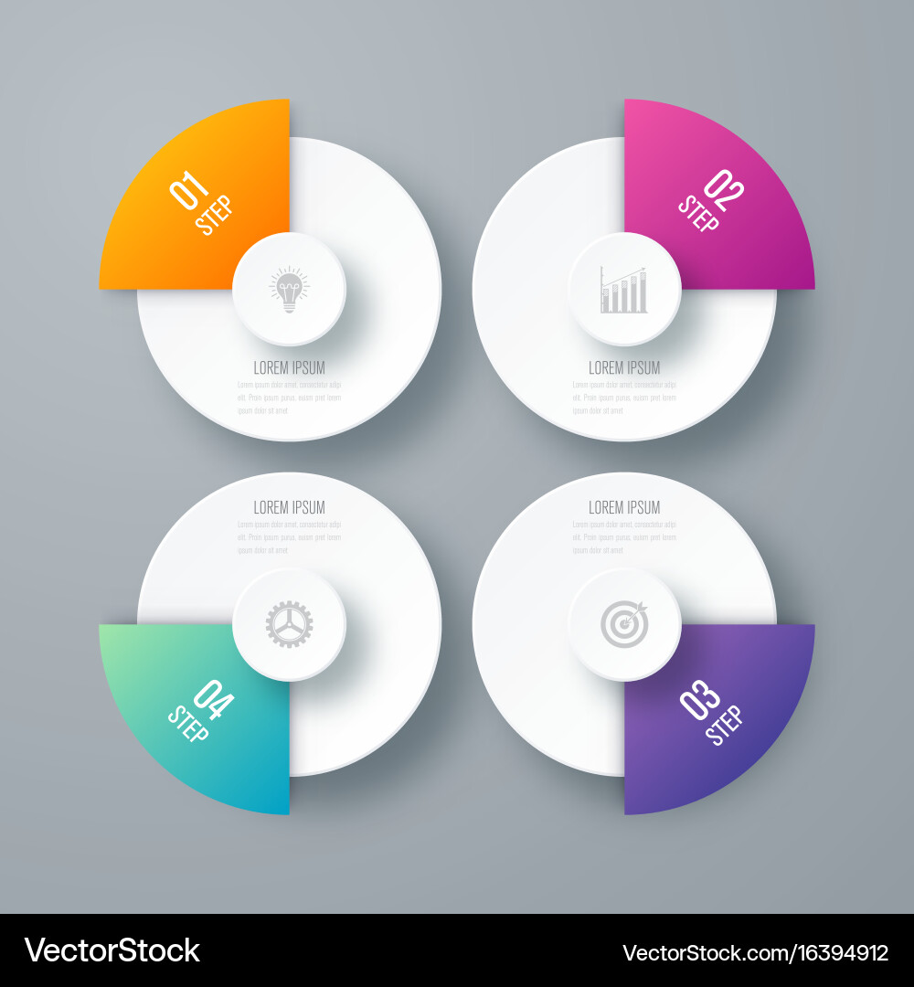 Workflow Diagram Template - Four Options vector image