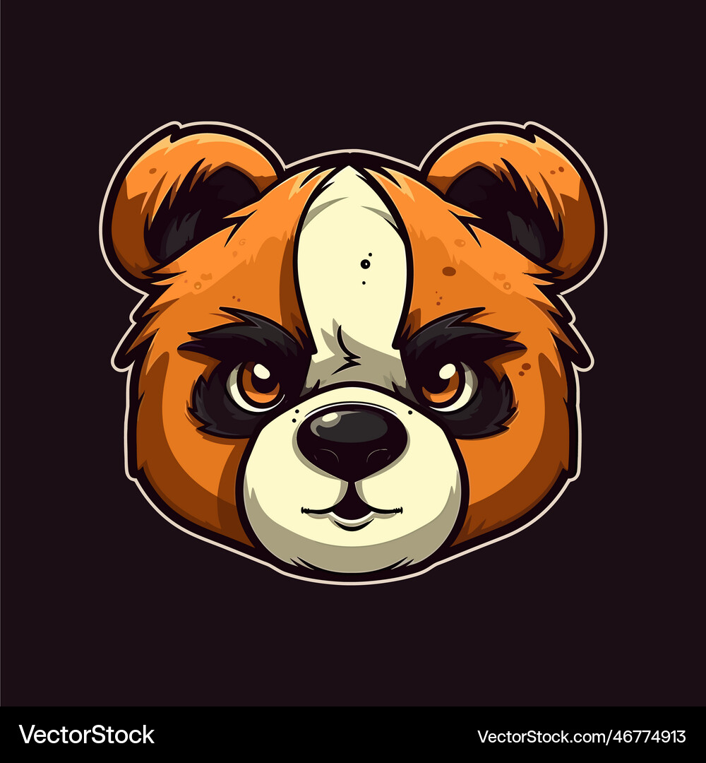 A logo of pandas head designed in esports style Vector Image