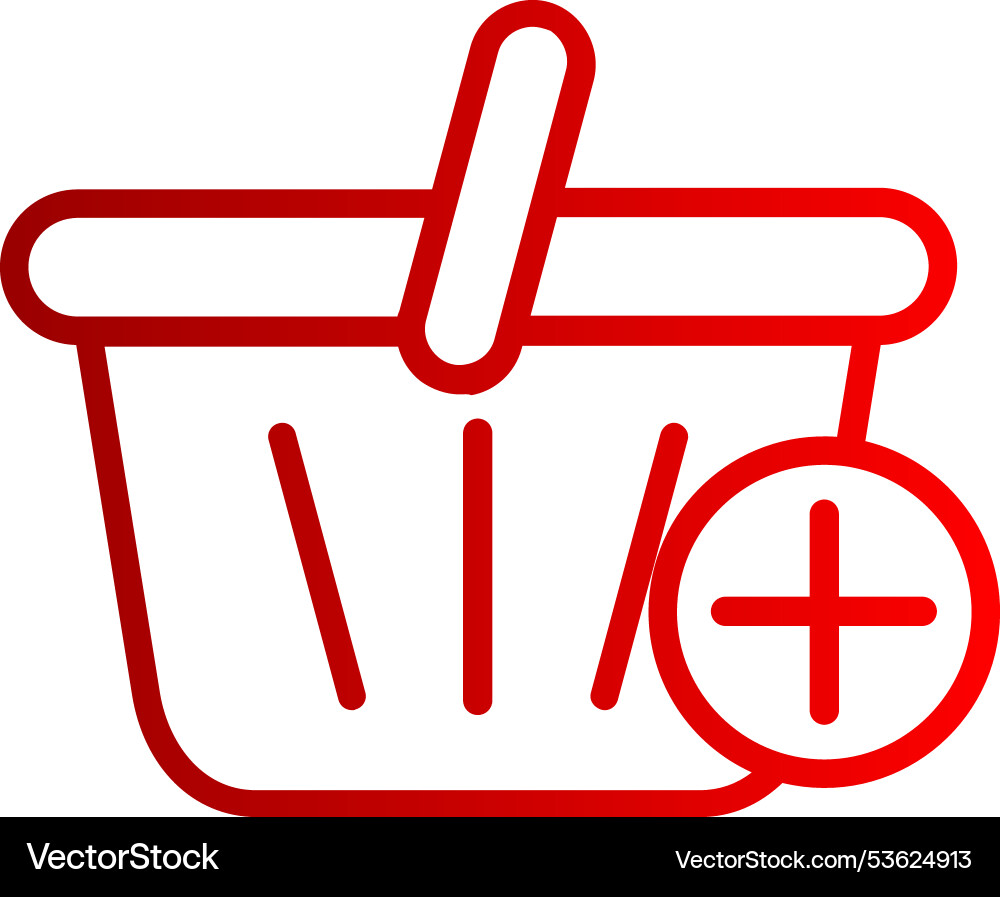 Add to basket line gradient icon vector image